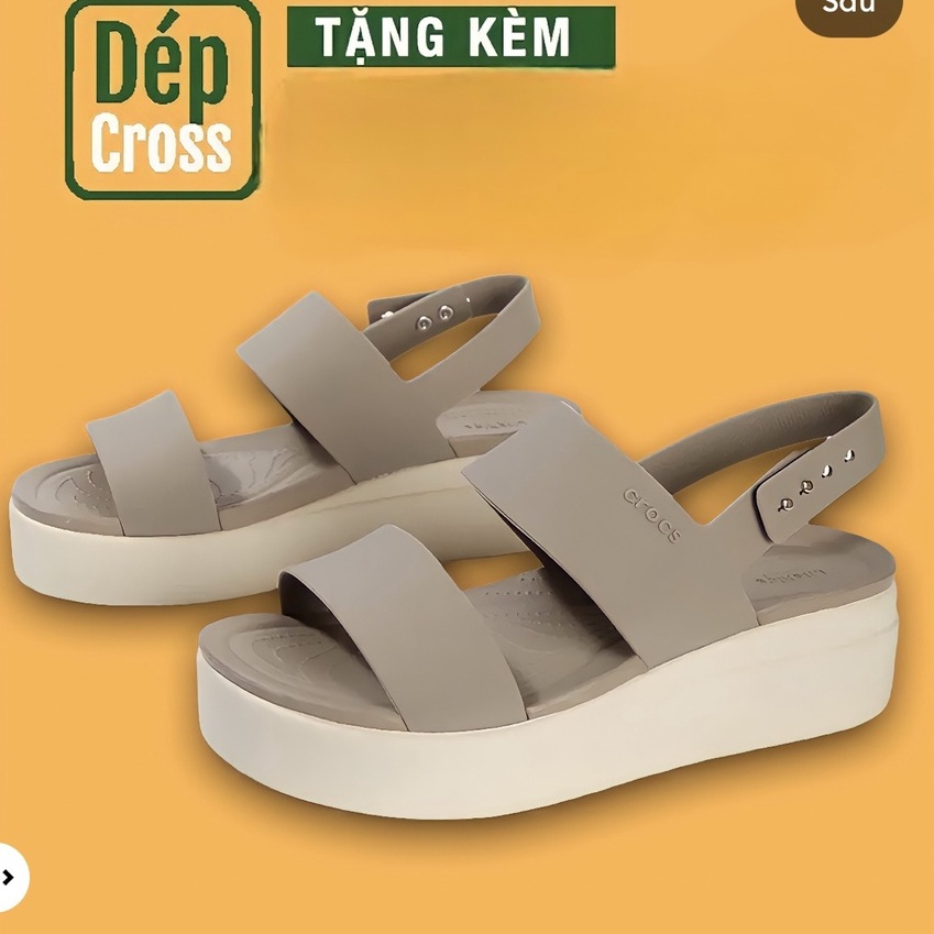 Dép sandal cross màu be bò yoz123 size 35 36 37 38 39 40