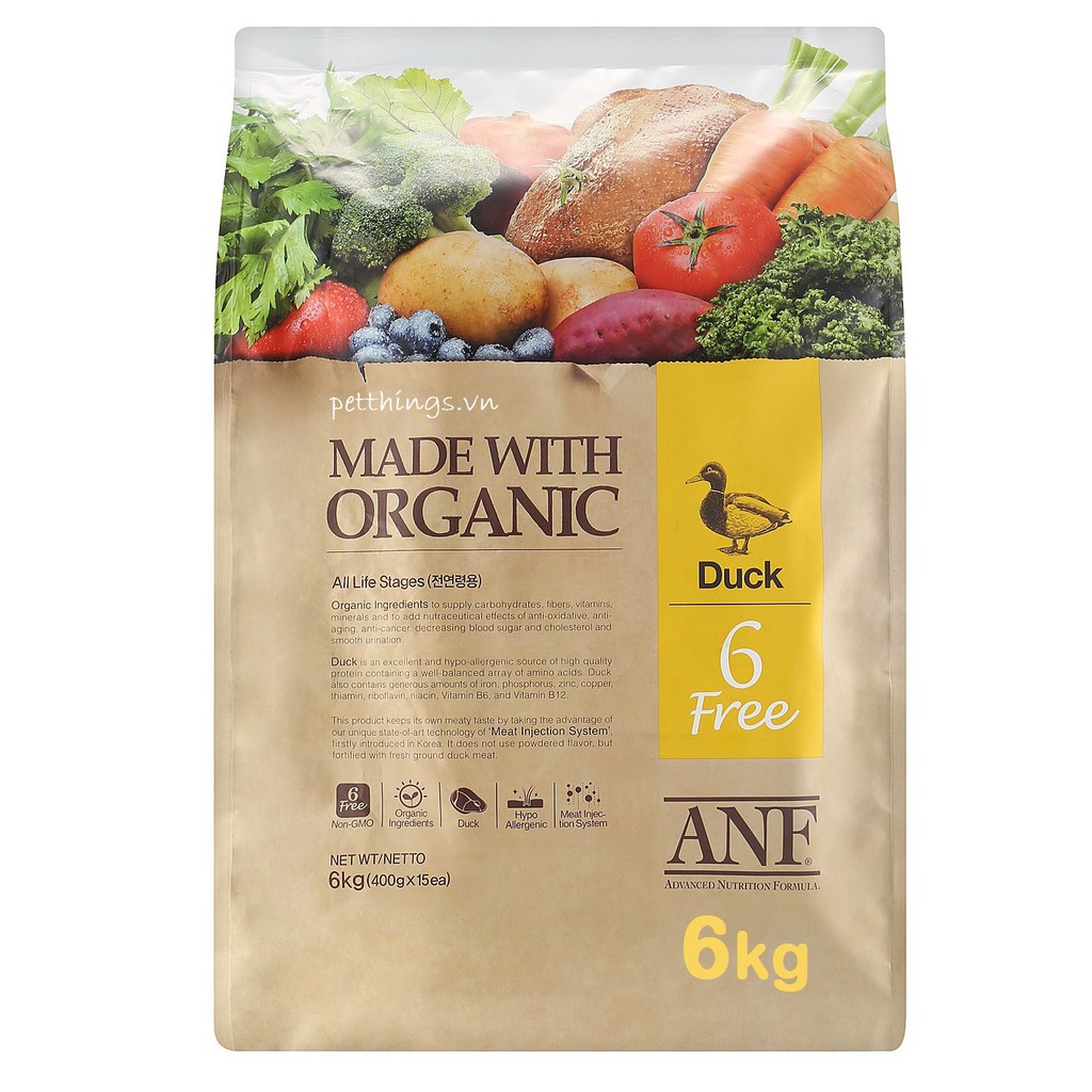 (6kg) Thức ăn hạt hữu cơ dành cho chó ANF