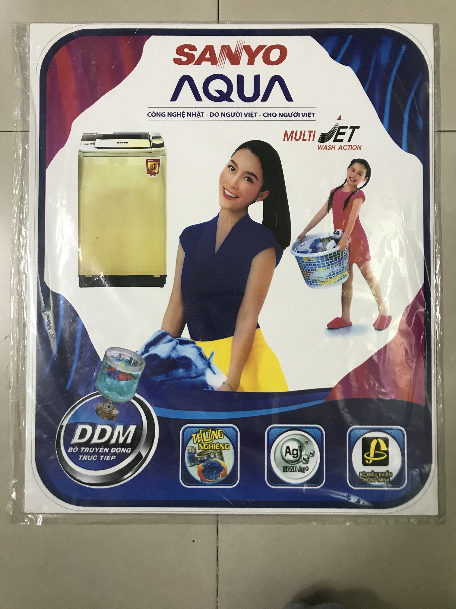 [HCM]Tem dán máy giặt Sanyo Aqua / Miếng dán máy giặt Sanyo (mẫu 7)