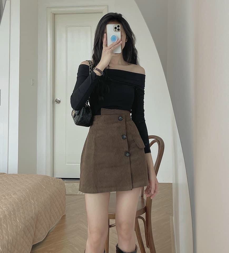 Áo len gân bẹt vai kiểu dáng đẹp xịn xò M54.