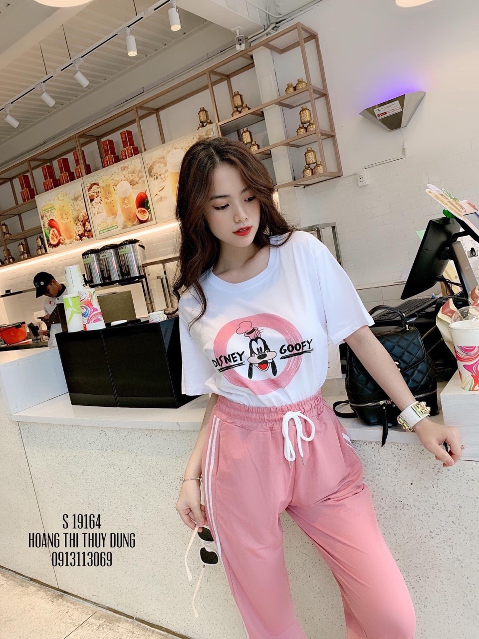 Set bộ nữ áo thun tay ngắn kèm quần thể thao