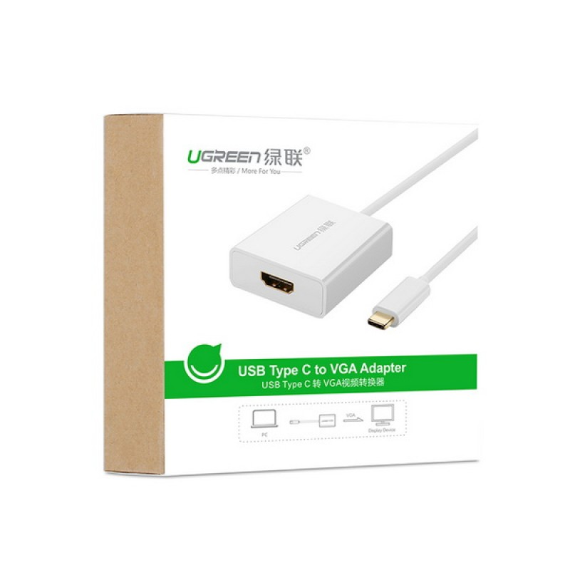 Cáp chuyển USB-C to HDMI hỗ trợ 4K 2K (trắng) Ugreen 40273