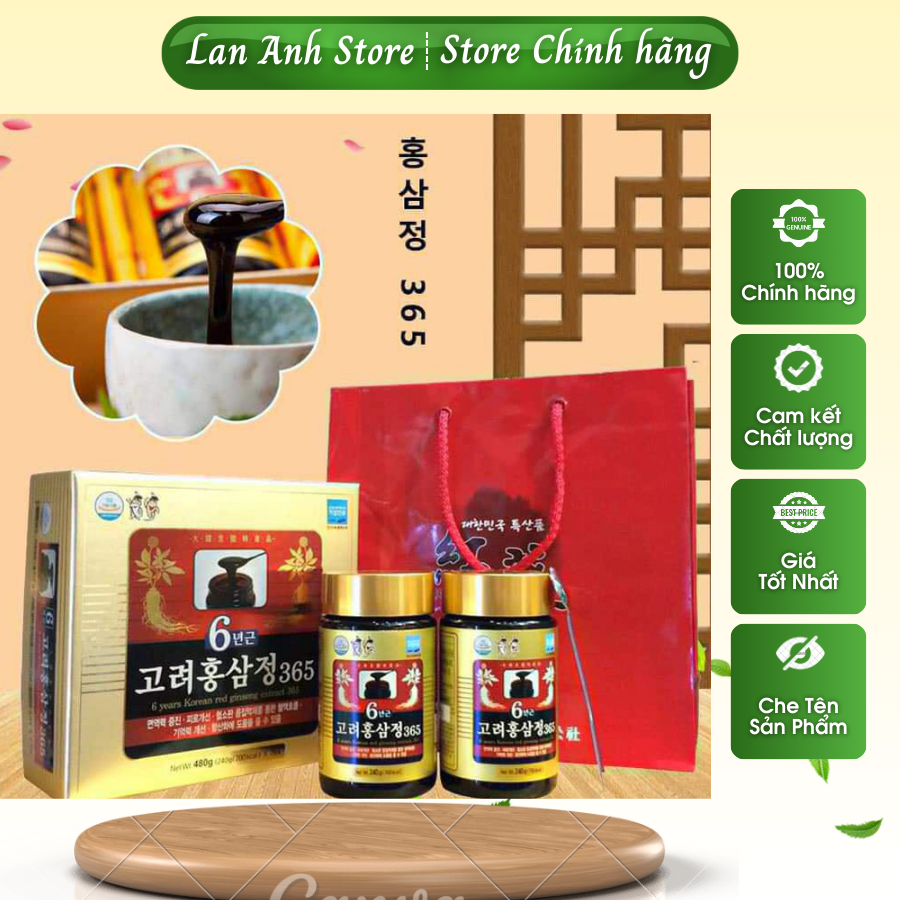 [Hàng Chính Hãng] Cao Hồng Sâm 365 Hàn Quốc, Sét 2 lọ x 240g