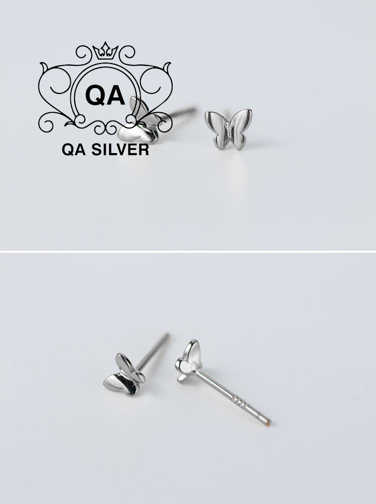 Bông tai bạc 925 bướm khuyên tai bạc hồ điệp nhỏ S925 BUTTERFLY QA SILVER Earrings EA210802