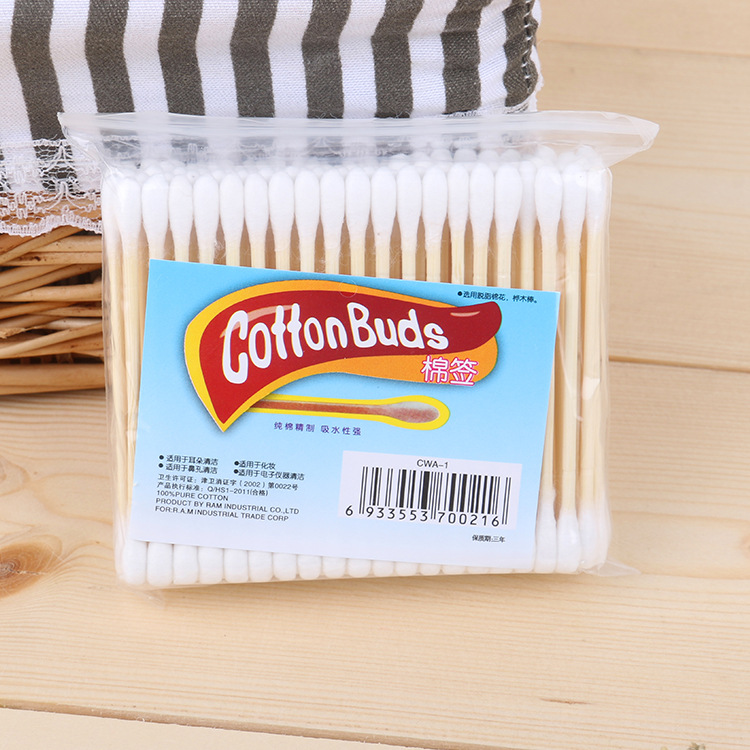 Package 100 Rod cotton swab bamboo body (environmentally friendly)