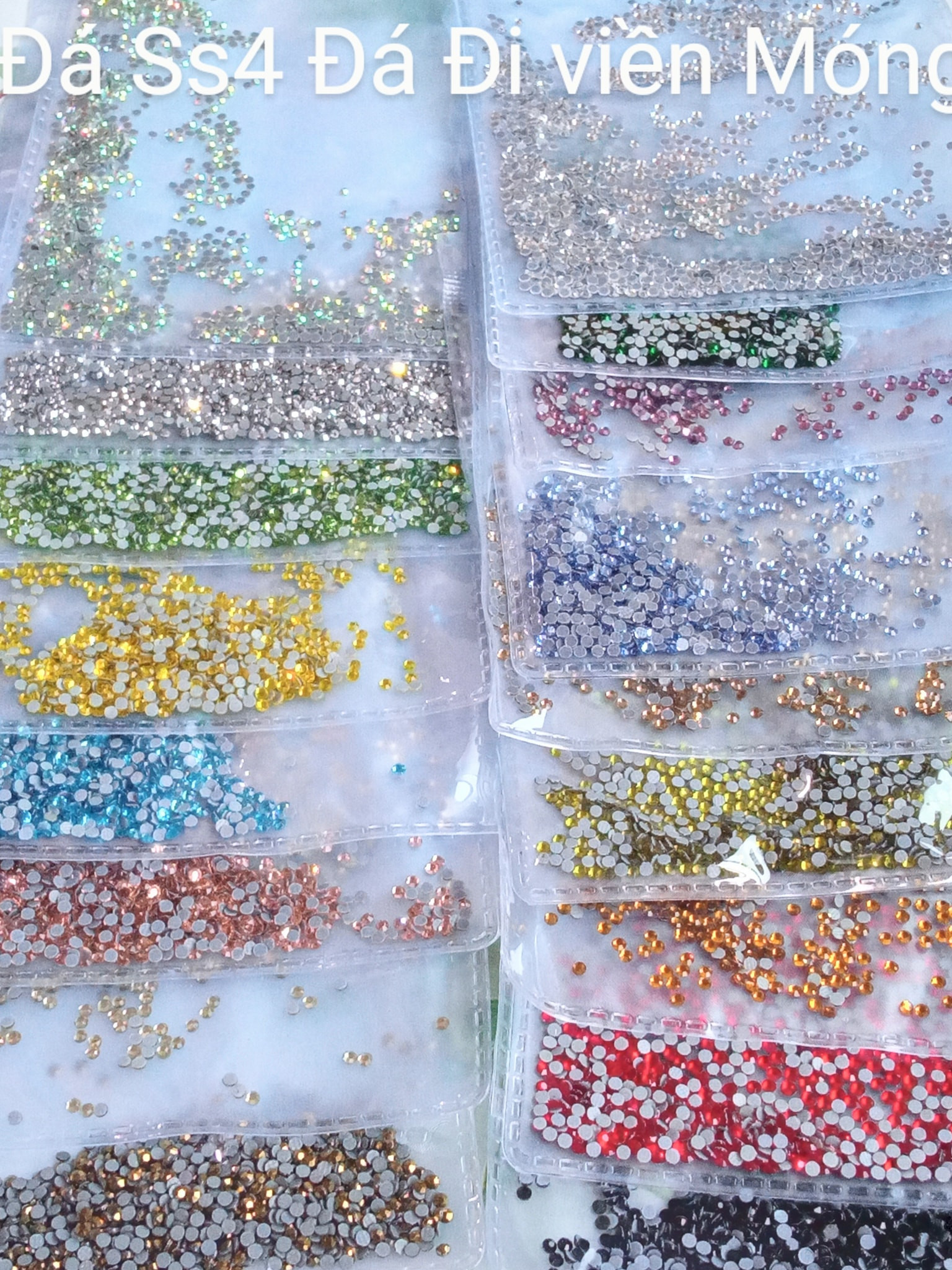 ĐÁ SIZE NHỎ  ( SS4 =1,5MM) - ĐÁ ĐÍNH NAILS -  -ĐÁ CHÂN LƯỚI CAO CẤP