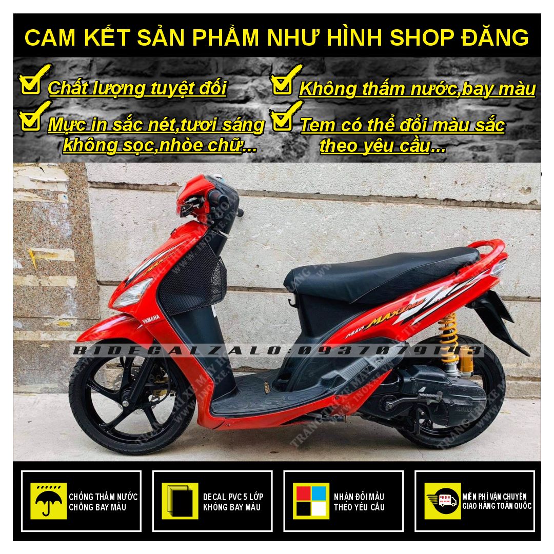 Tem rời mio maxxio đỏ đen