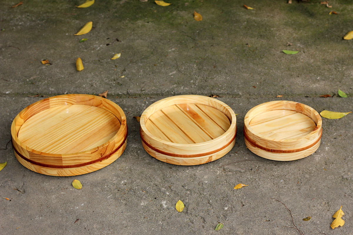 [Sushi Sashimi] Thố tròn gỗ 20cm trang trí decor món ăn