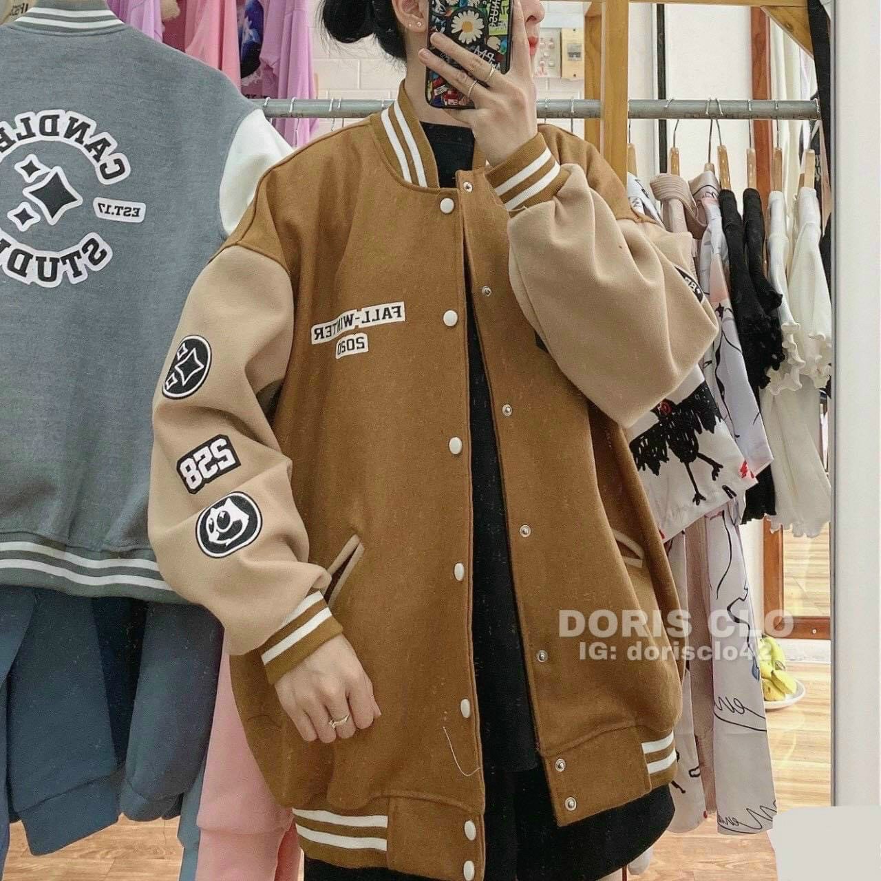 Áo Khoác Nỉ Bomber CANDLES STUDIO Nam Nữ Thời Trang