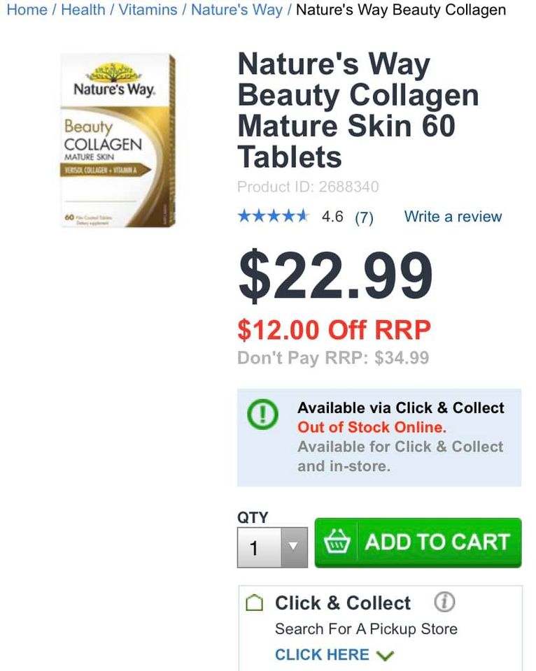 Natures Way Beauty Collagen Mature Skin 60 tablets