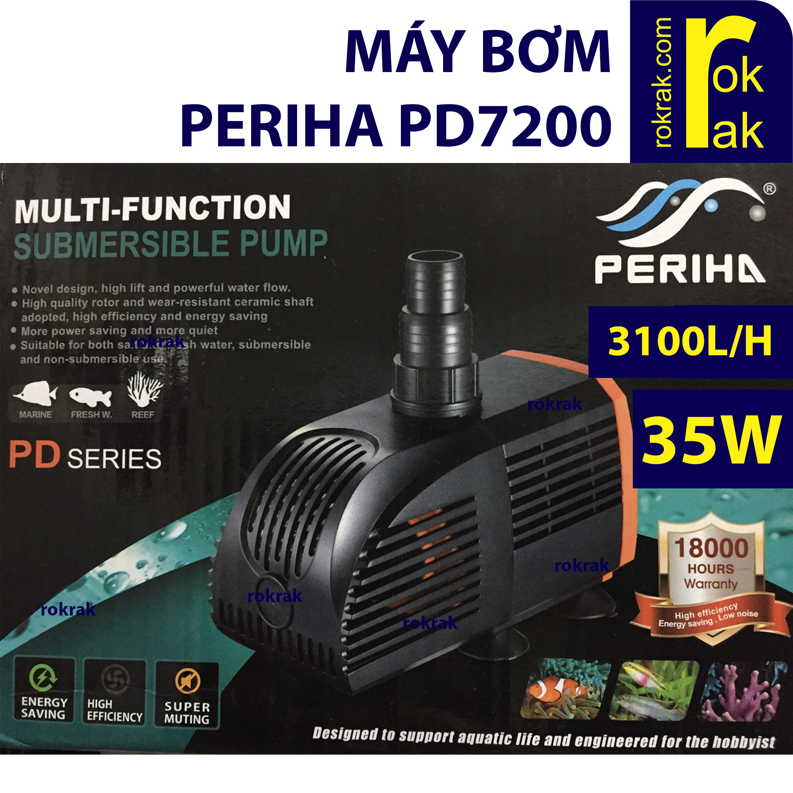 Máy bơm nước PERIHA PD7200 PD-7200 7200 35w hồ cá