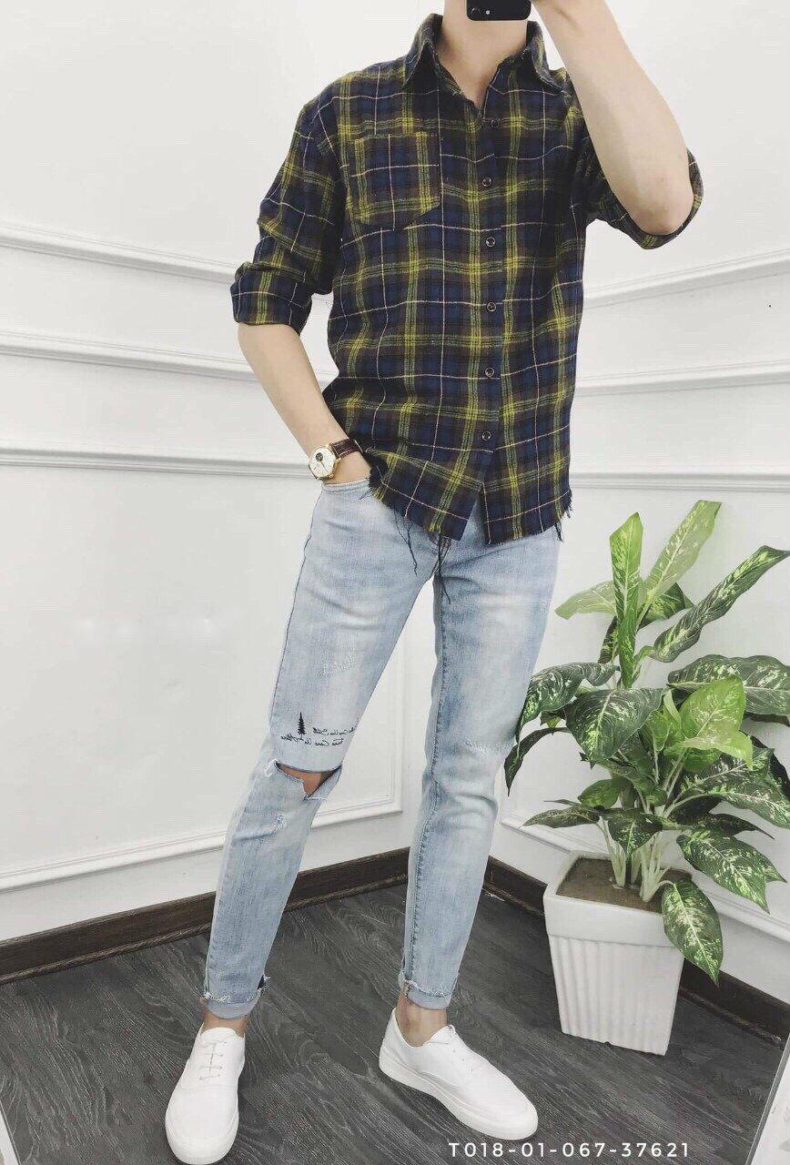 Áo sơ mi nam tay dài kẻ sọc caro Hàn Quốc mẫu đẹp  2023 kiểu KHÔNG LÊN LAI thời trang PONIVALAZA cao cấp mẫu mới hot trend trẻ trung năng động