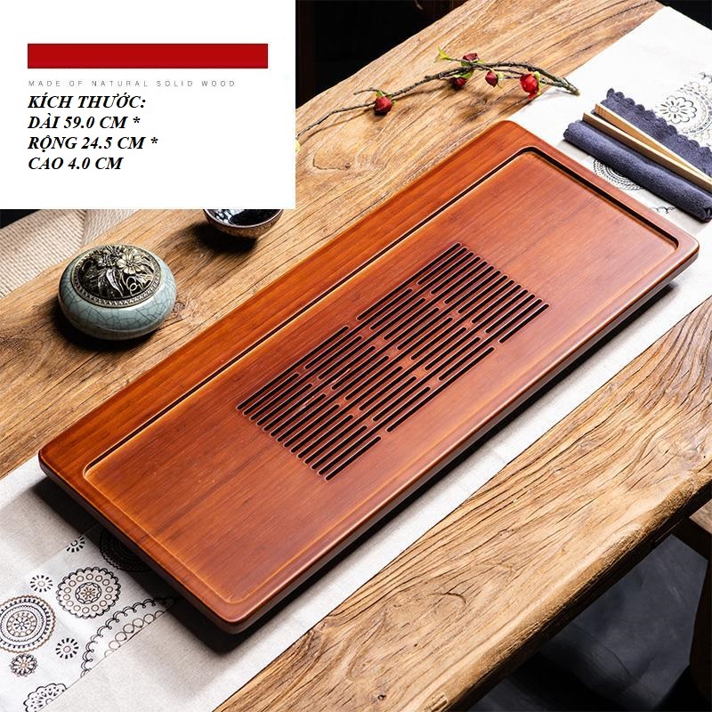 Khay Trà Tre Cao Cấp Có Khay Hứng Nước Bằng Nhựa Bên Dưới