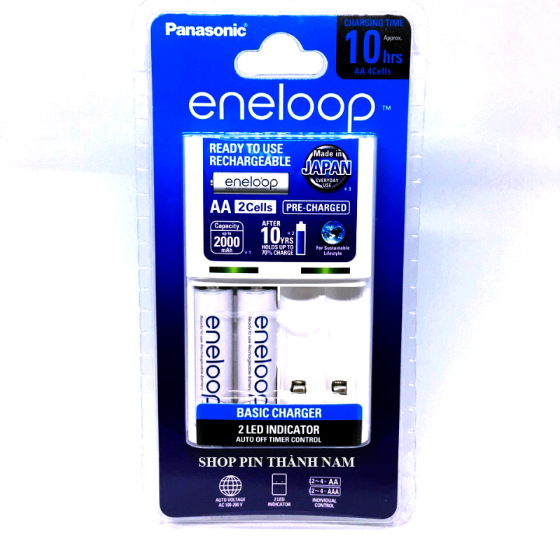 Bộ sạc pin Eneloop Panasonic BQ-CC51 tặng kèm 2 pin sạc AA 2000mAh