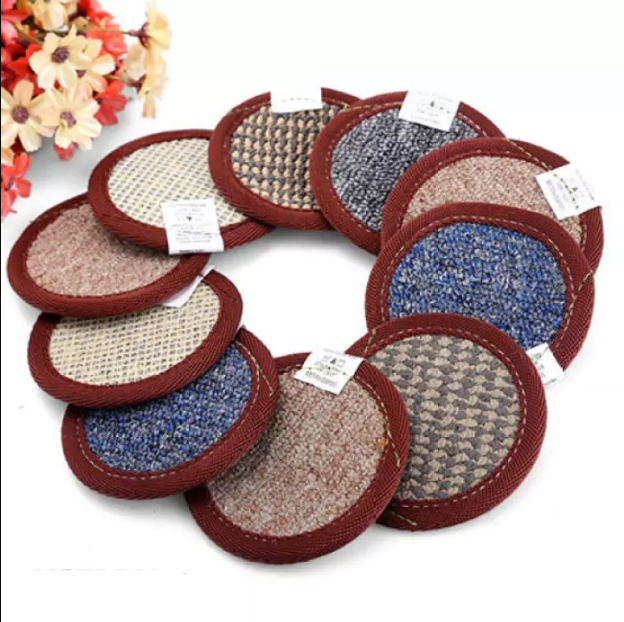 Đế Lót Ly Tròn 2 Lớp Vải Nỉ, Có Lớp Đế Chống Trượt Chắc Chắn, Cao Cấp