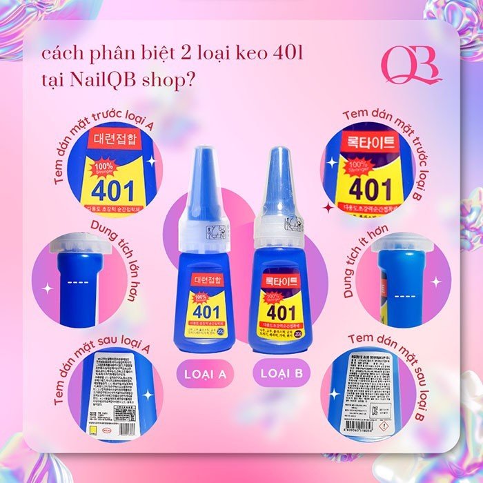 Keo 401 - keo dán móng keo đính đá Hàn Quốc 20g (keo lỏng)