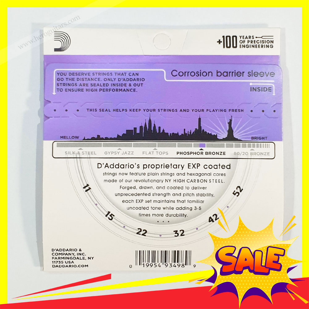Dây đàn Guitar Acoustic - D'Addario EXP26