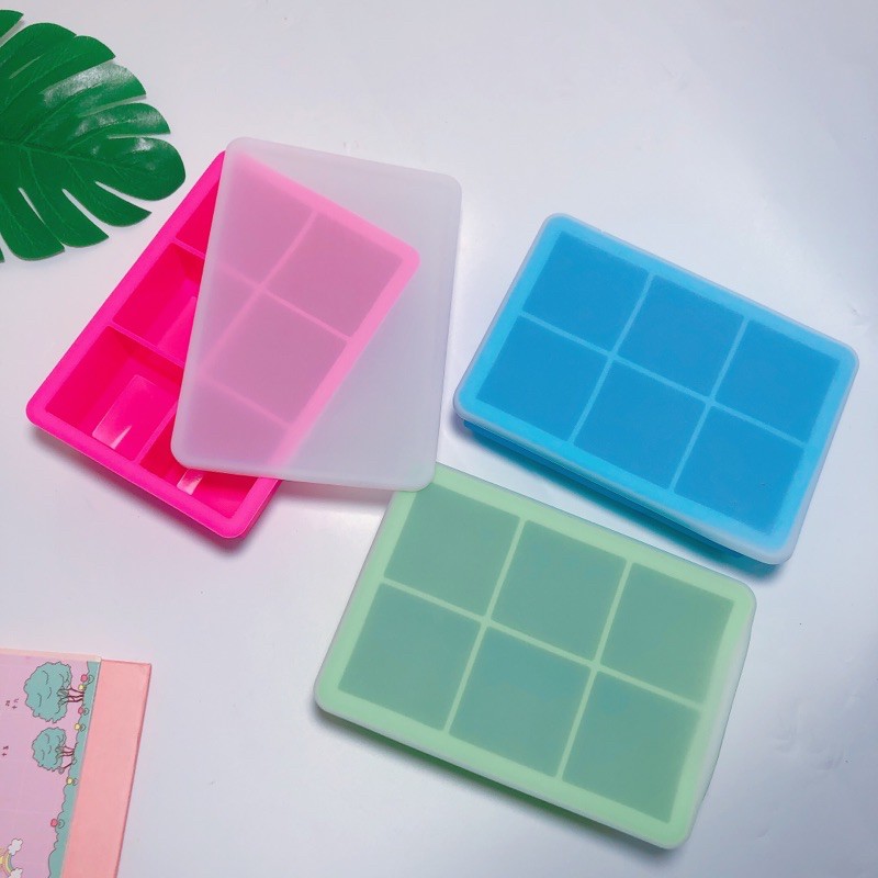 Khay trữ đông, khay làm đá chất liệu silicon 6 ô