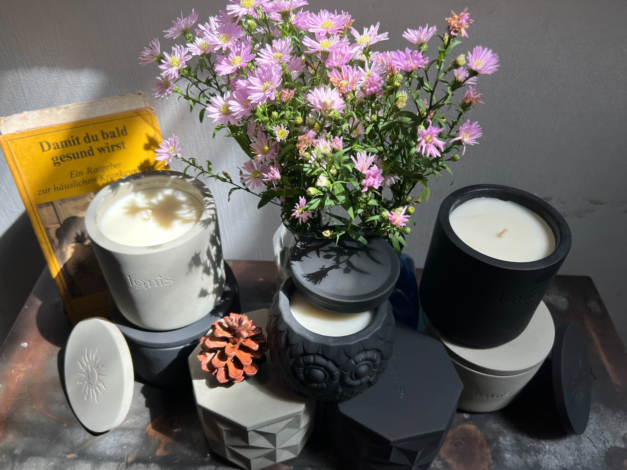 Nến Thơm Tinh Dầu Handmade IGNIS Bamboo & Green Tea (Bột Tre, Trà Xanh)