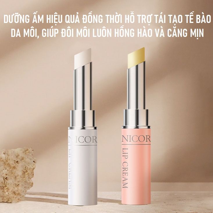 Son Dưỡng Môi Lên Màu Theo Gió NICOR Giàu Thành Phần Dưỡng Ẩm Giúp Đôi Môi Hồng Hào Căng Mọng Và Cải Thiện Được Tình Trạng Môi Thâm Bong Tróc Và Nứt Nẻ.