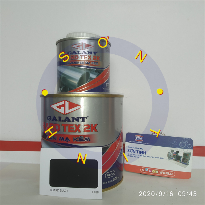 Sơn Sắt Mạ Kẽm Màu Đen mờ, đen nhám 488 Hard Tex 2K Galant