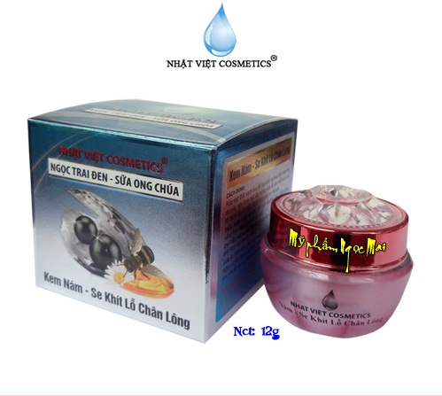 Nhật Việt V8 - Kem ngừa nám, se khít lỗ chân lông dưỡng chất Ngọc Trai Đen - Sữa Ong Chúa Nhật Việt (8g)