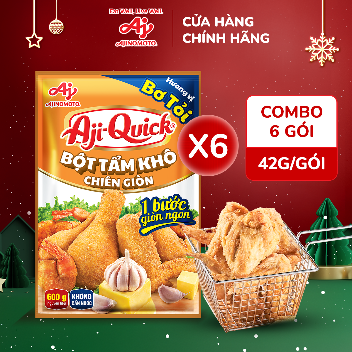 Combo 6 Gói Aji-Quick® Bột Tẩm Khô Chiên&hellip;