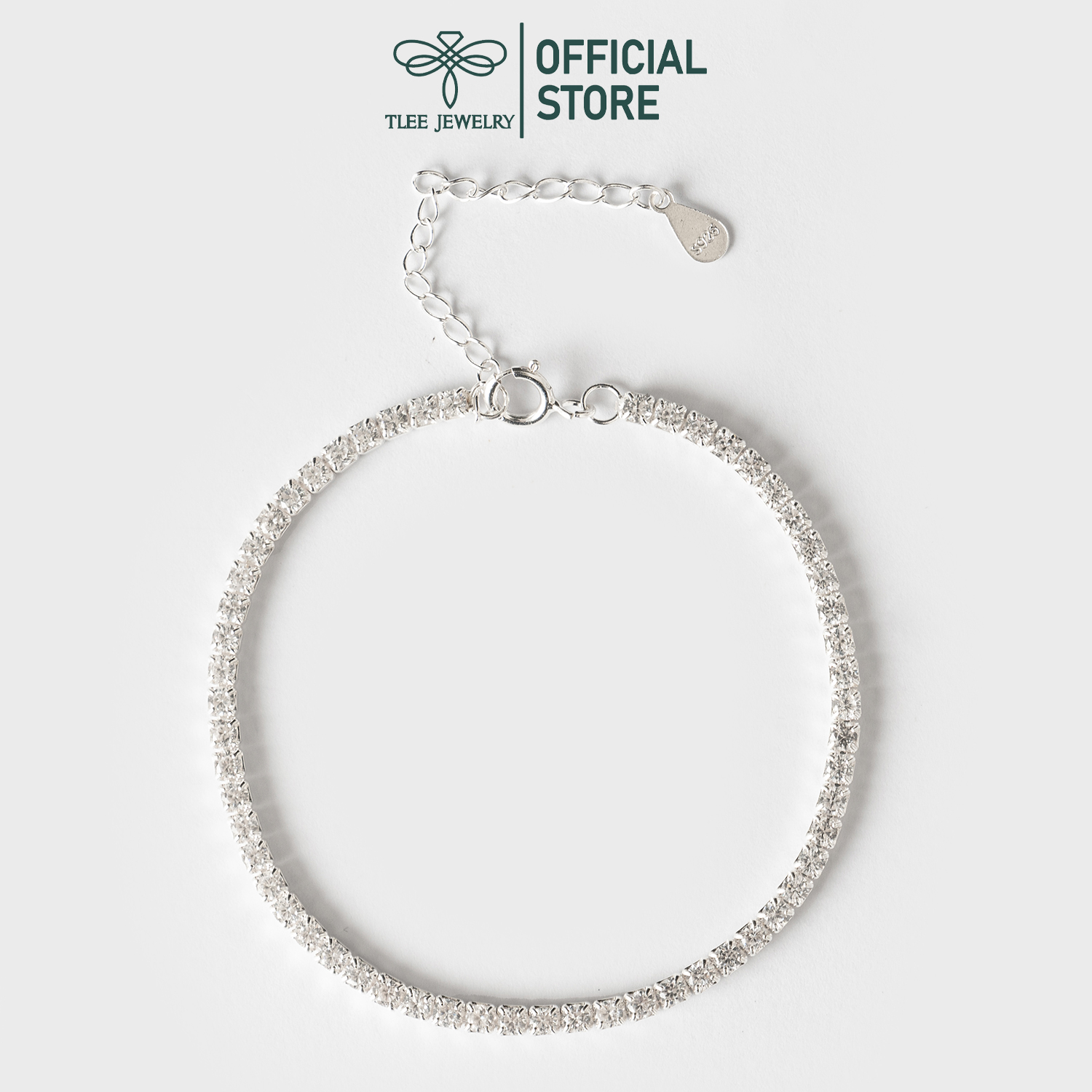 Lắc tay bạc nữ tlee full dải đá lấp lánh tleejewelry lt0122