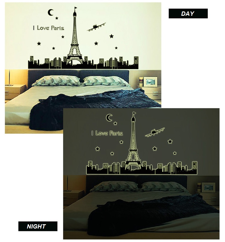 [HCM]Decal dán tường Dạ quang Paris AmyShop DDQ008
