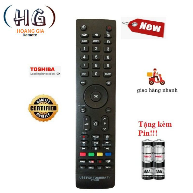 Điều Khiển Tivi Toshiba Các Dòng Tv Toshiba 32L 43U 43L 49L 49U 50U 55L Smart Tv- Hàng Tốt