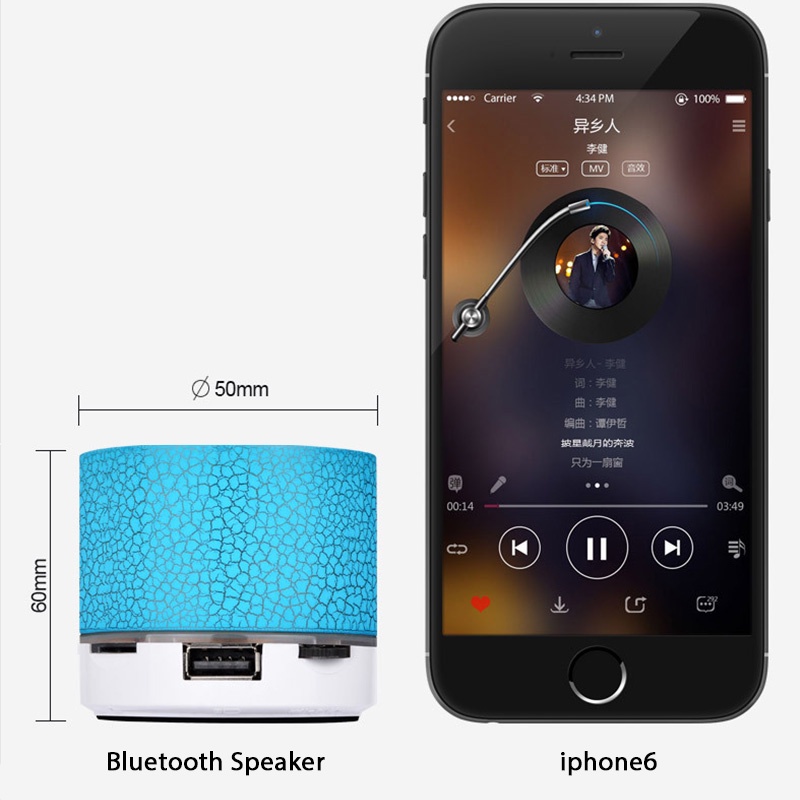 Loa bluetooth mini có đèn nhấp nháy