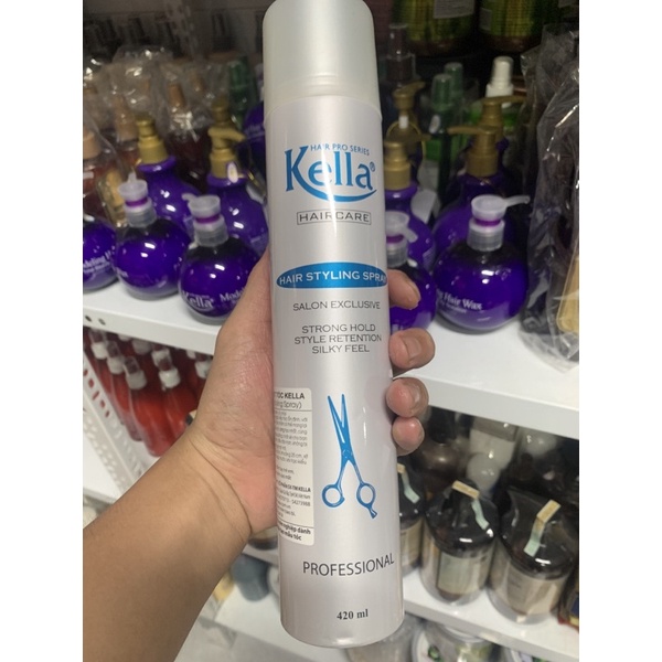 Keo xịt tóc Kella mềm giúp tạo kiểu và giữ nếp 420ml