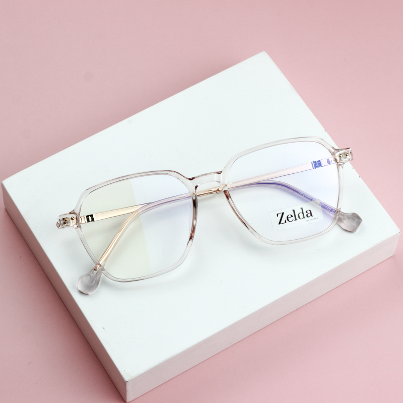 Giá bán [LẮP SẴN CẬN]Gọng kính cận nữ, kính mắt vuông nhựa dẻo Z2005