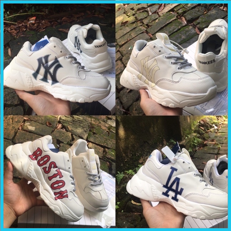 Giày MLB LA trắng nam nữ hàng đế tách chuẩn 11 Full Box - Giày thể thao sneaker nam nữ độn đế tăng chiều cao