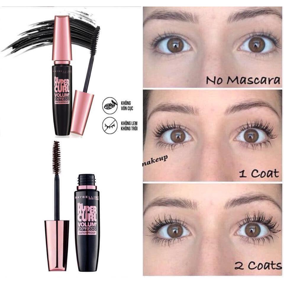 [HCM][Chính hãng] Mascara Làm Cong Và Dày Mi Maybelline Volum Express Hyper Curl - 9.2ml