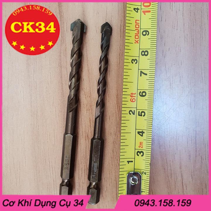 Mũi khoan tường bê tông phi 6 và 8 chuôi lục giác