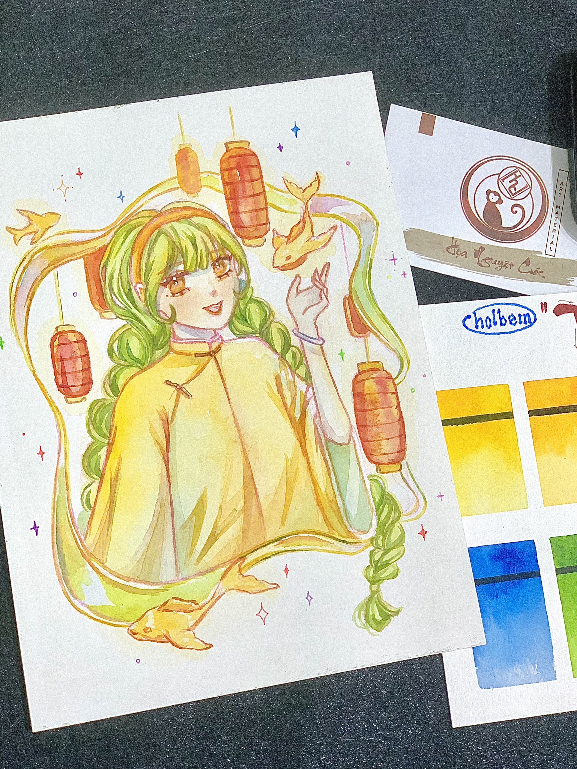 [Holbein] Pocket màu nước ''Trung Thu'' 12 màu 1ml