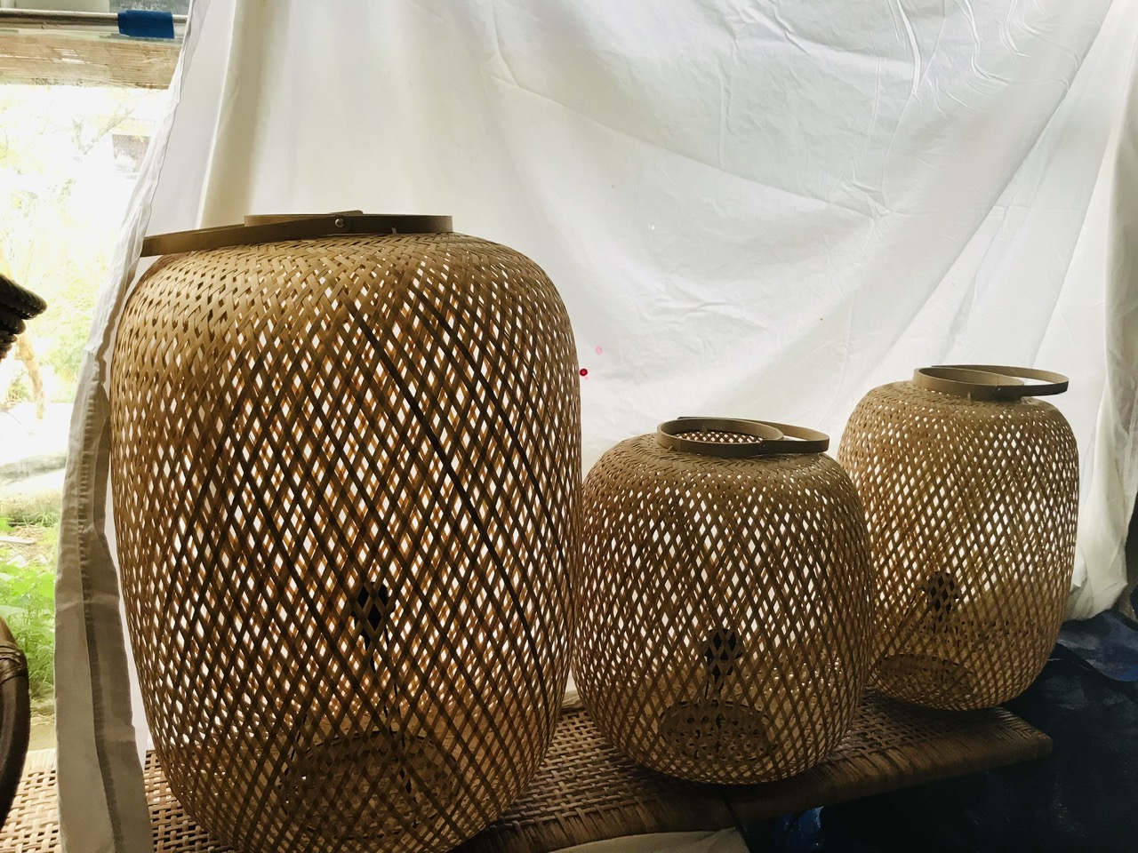 Đèn tre để sàn siêu xinh xắn phong cách Boho, vintage