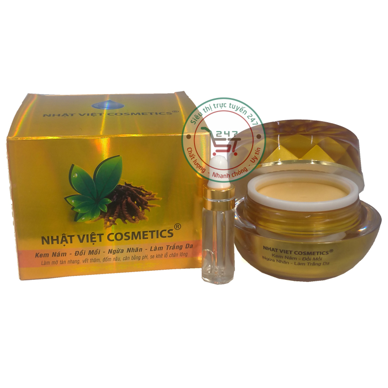 Kem nám Nhật Việt ngừa Đồi mồi Ngừa nhăn Làm trắng da Trà xanh - Đông trùng hạ thảo 24g (Vàng)|Siêu thị trực tuyến 247 giá rẻ