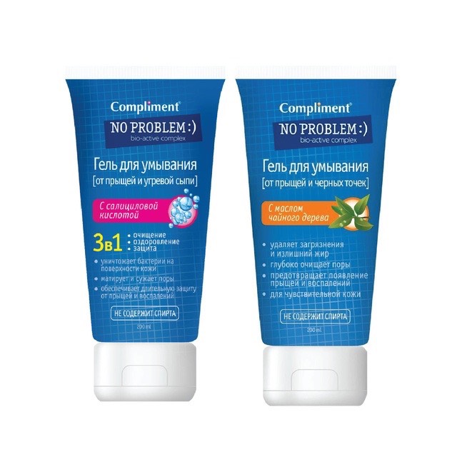 Gel rửa mặt Compliment No Problem giảm viêm, mụn 200ml