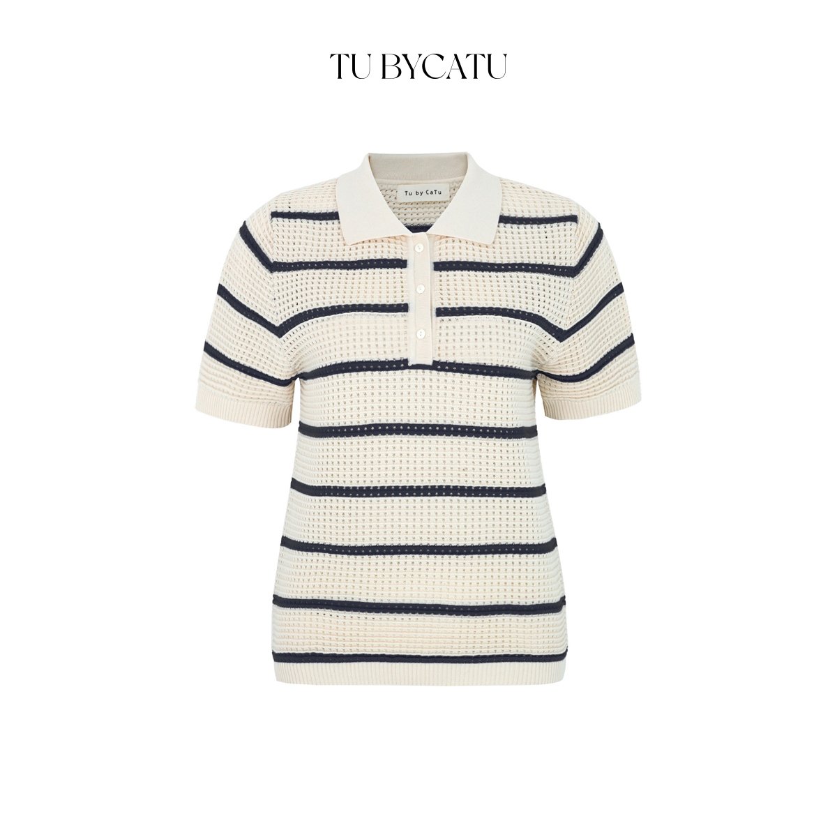 Tubycatu | áo polo sọc xanh/đỏ/đen 3 nút