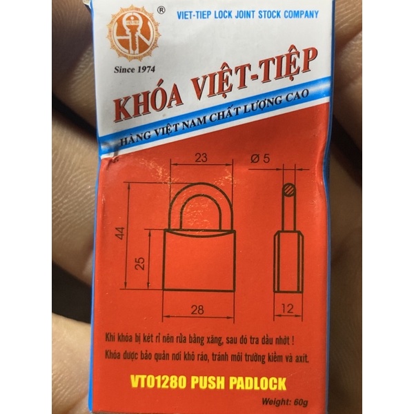 Khoá đồng việt Tiệp phi 5 -01280 bấm