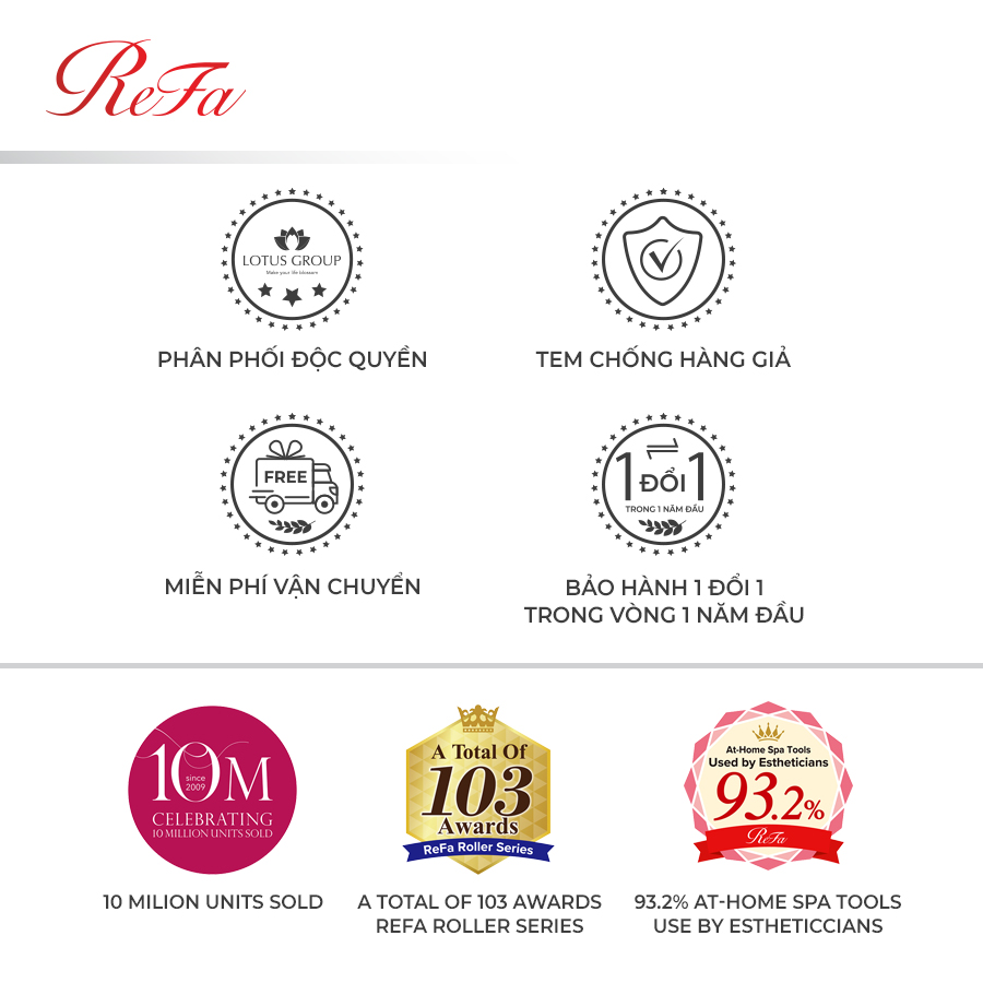 ReFa CARAT RAY FACE - Cây lăn nâng cơ, thon gọn mặt