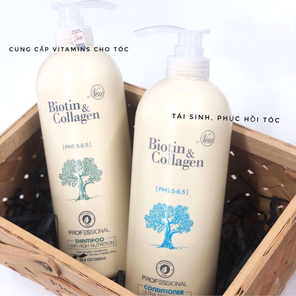 ( BIOTIN Trắng ) dầu gội BIOTIN COLLAGEN (CHÍNH HÃNG) chống rụng tóc 1000ML