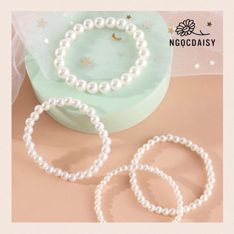 [NgocDaisy] N64 bộ 4 Vòng tay hạt Ngọc handmade