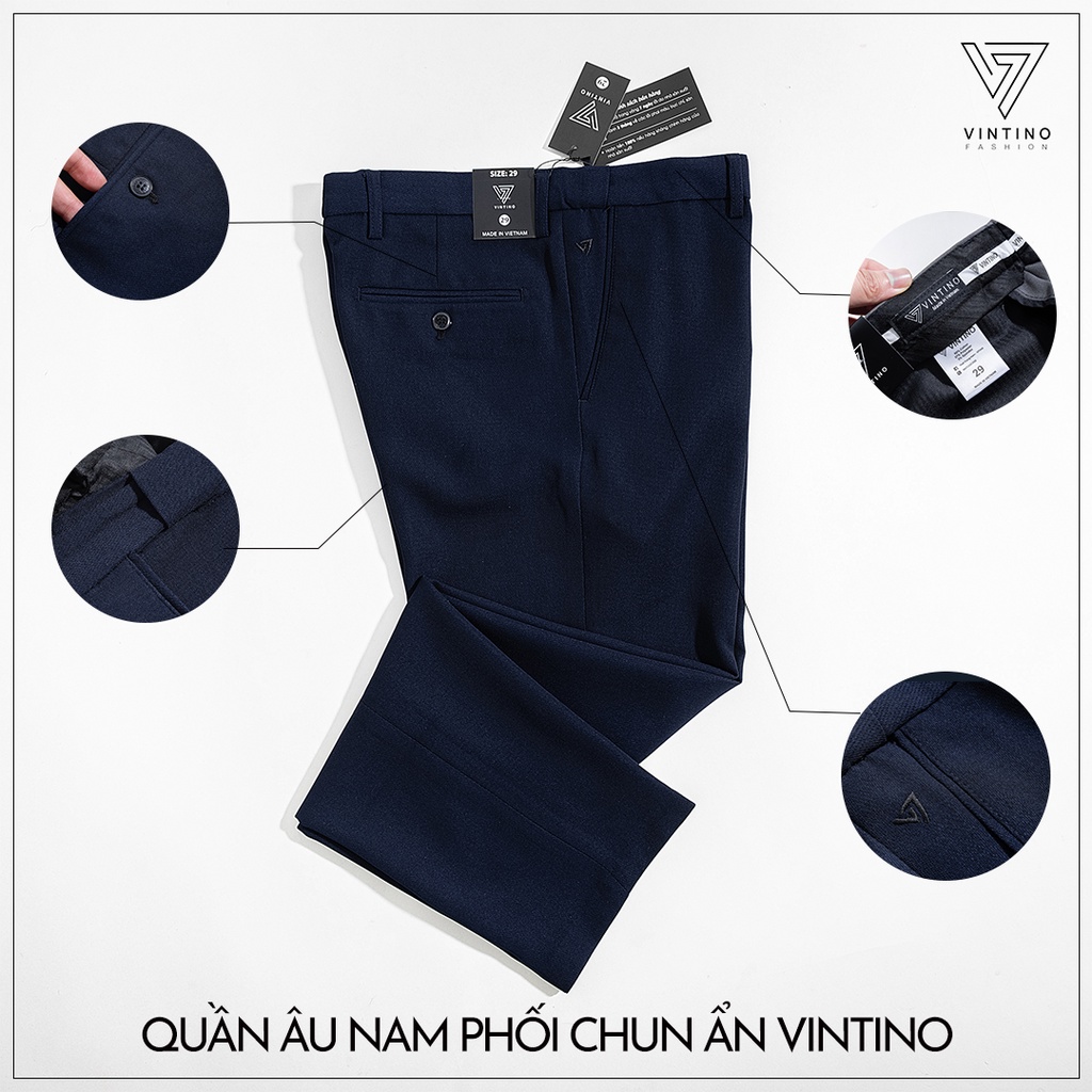 Quần âu nam hàn quốc cạp chun ống côn dáng baggy suông đen, quần tây nam công sở co giãn vải mềm mịn VINTINO CT