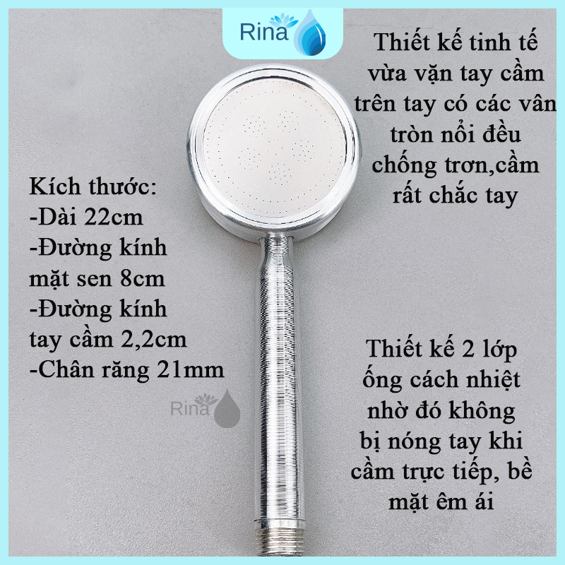 Bộ vòi sen tăng áp nhôm đúc RINA RN206 , Tay sen tăng áp SIÊU mạnh hiện nay, Vòi hoa sen nhôm đúc siêu bền bỉ, vòi sen tắm- bông sen tắm