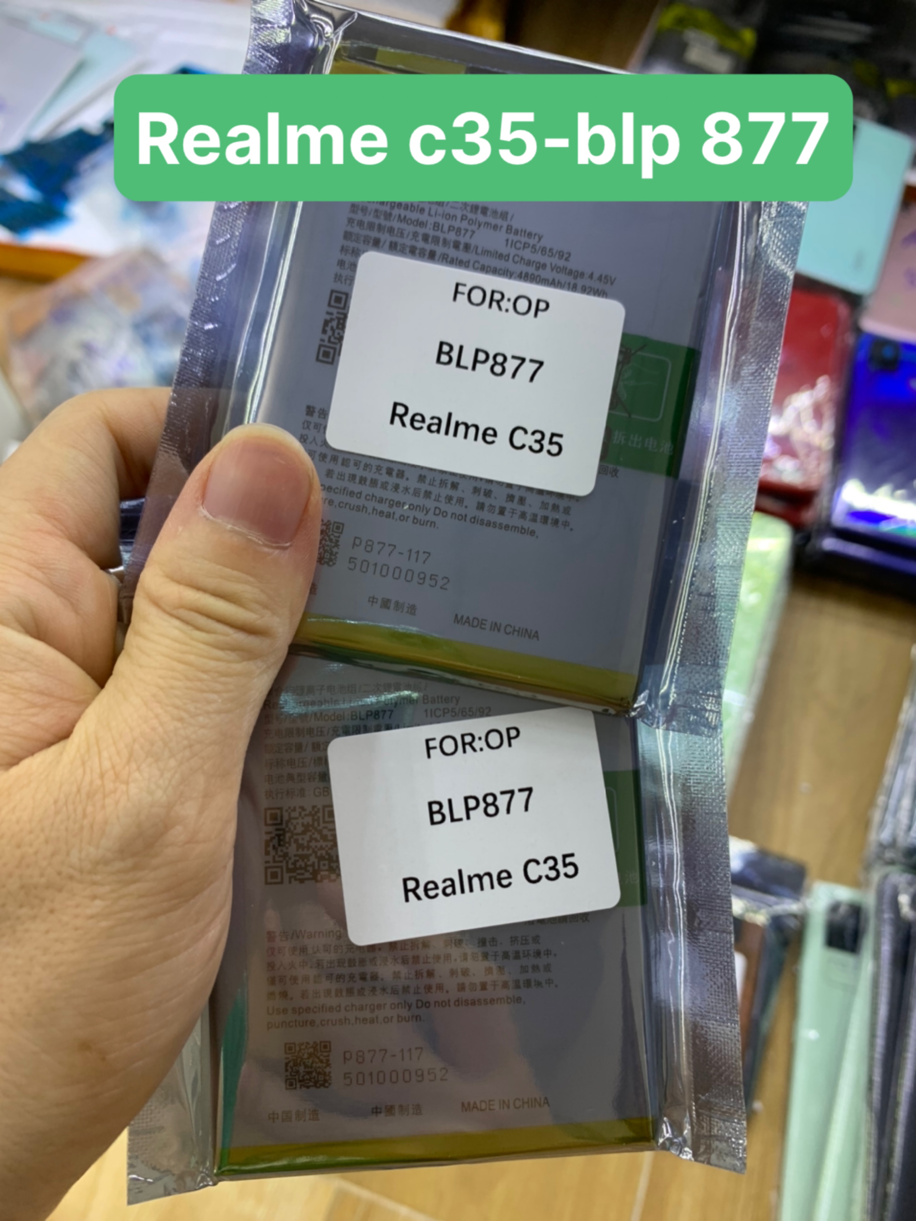 Pin zin mới điện thoại realme c35-blp 877