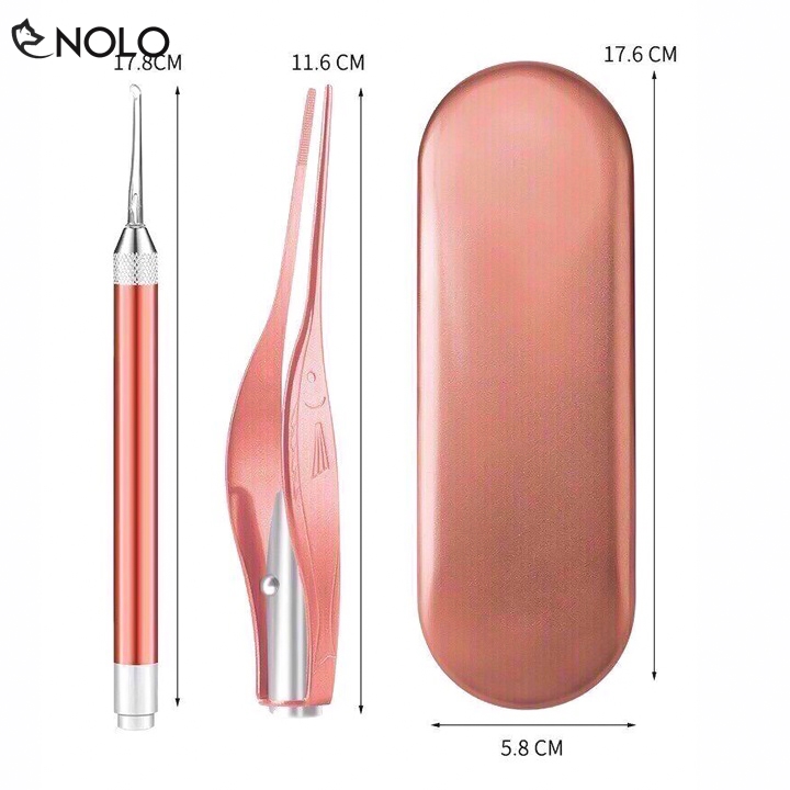 Bộ Lấy Ráy Tai Kèm Nhíp Tích Hợp Đèn Led Model TP05 Có Hộp Đựng Dùng Nguồn Pin