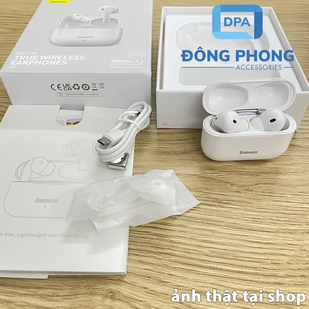 Tai Nghe Bluetooth Baseus Encok W3 True Wireless Chính Hãng ( Bluetooth 5.0, IP55, Noise reduction )